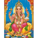Lord Ganesha in blue background